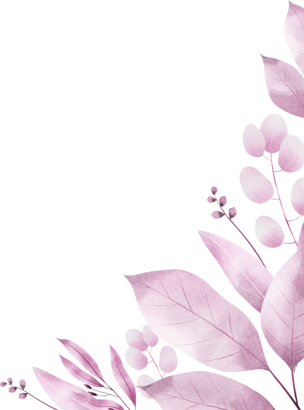 Watercolor Magenta Leaf Background
